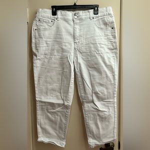 White Cropped White Denim Jeans